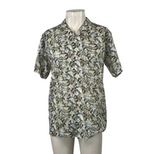 JOS. A. BANK - MEN'S MEDIUM -  SHORT SLEEVE BUTTON UP COLLARED 100% COTTON SHIRT