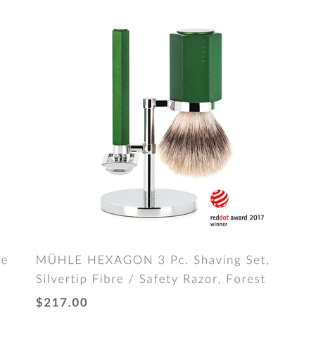 Muhle Hexagon 3 pc shaving set, Forest - Picture 2 of 2