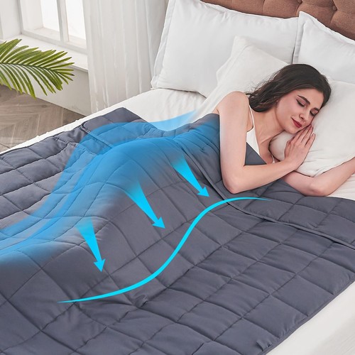 Weighted Blanket for Adults 20 lbs 80” x 87” Grey Cooling Heavy Blanket for S... - Picture 2 of 6