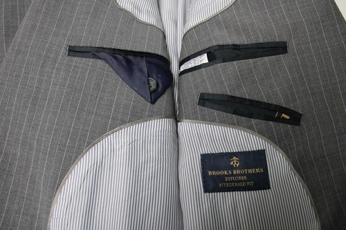 BROOKS BROTHERS Fitzgerald Fit Blazer Men's UK 40 Wool Blend Pinstriped - Picture 8 of 11