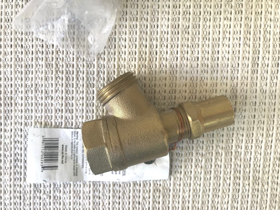 Válvula de jardín nariz doblada llave suelta 10 EZ Flo 20263 3/4" FIP MHT salida latón áspero Foto 3 de 4