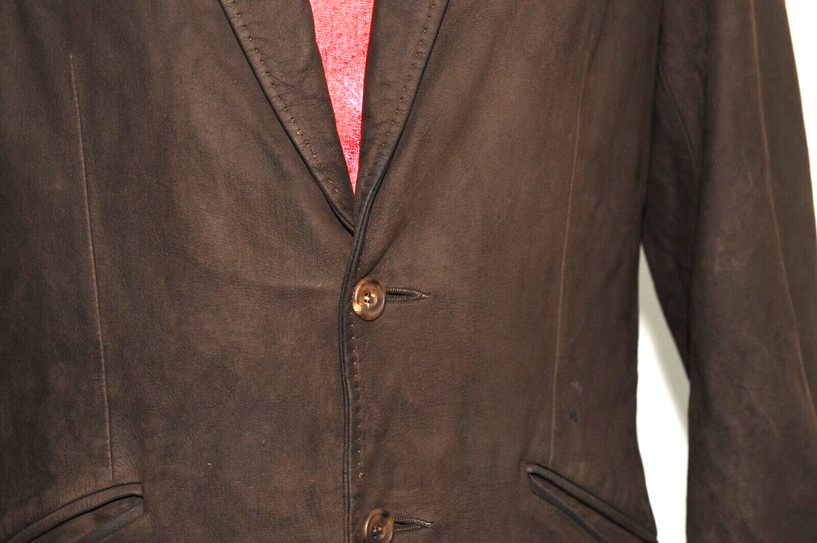 FILA GIACCA BLAZER DA UOMO RICHARD JAMES SAVILE ROW SPORT PELLE SCAMOSCIATA MARRONE SCURO 40""