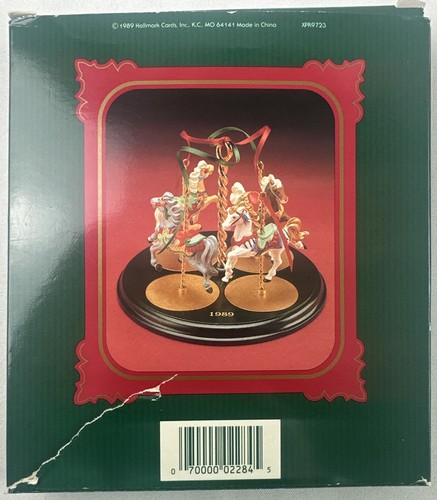 Hallmark 1989 Christmas Carousel Horse Complete Set of 4 with Stand - Picture 3 of 16