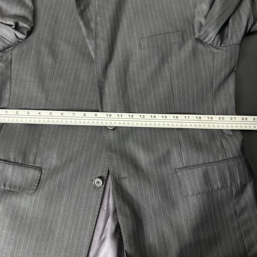 Jos A Bank Gold Signature Suit 43L 36W Mens Gray Stripe Wool - Picture 11 of 15