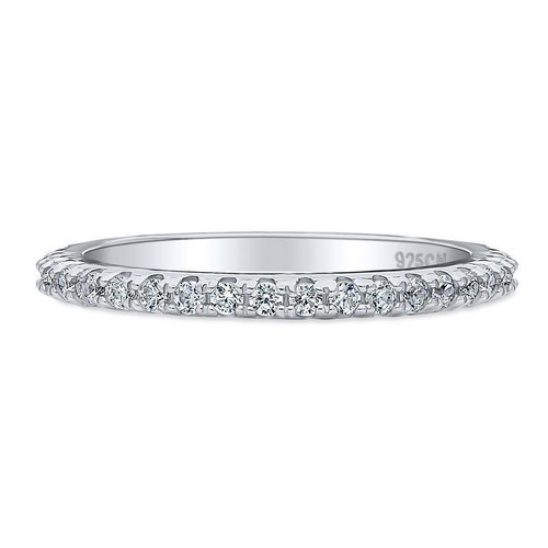 BERRICLE Sterling Silver Cubic Zirconia CZ Wedding Half Eternity Ring R905-04-L - 第 1/7 張圖片