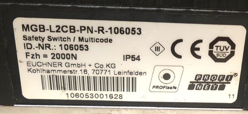 EUCHNER MGB-L2CB-PN-R-106053 Safety Switch Multicode - Bild 2 von 3