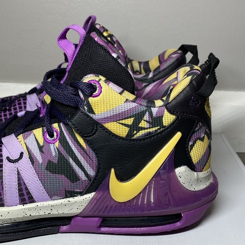 Nike Lebron Witness 7 SE GS Lakers Graffiti Turnschuhe Größe 7Y Schuhe - FD0209-001 - Bild 3 von 16