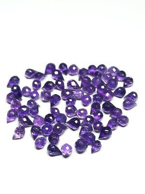 Amethyst Faceted Drops 19.80 carats in Weight 3×4 to 3.5×4.5  mm in Size 