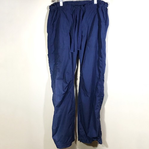 IZZY Scrubs Women Sz S Navy Blue BOTTOMS Cinch Waist 6 POCKETS #7469 Peaches - Picture 4 of 7
