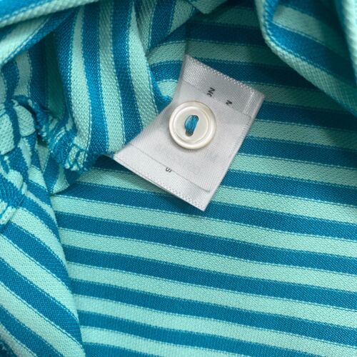 Peter Millar Polo Shirt Mens XL Blue Turquoise Striped Stretch Performance Golf - Picture 9 of 10