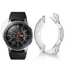 Heavy-Duty Tempered Glass Screen Protector Case for Samsung Galaxy Watch 46mm