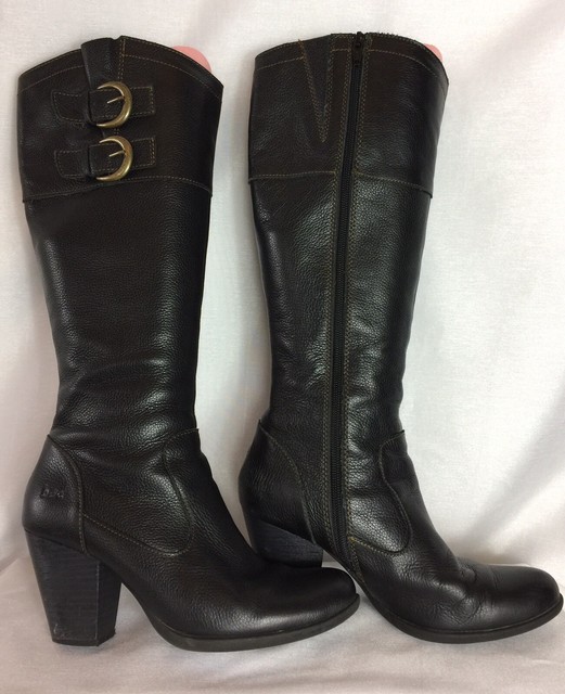 tall flat heel leather boots