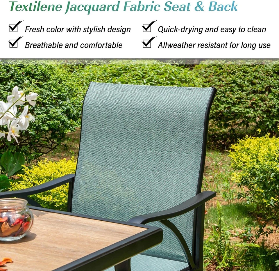 Conjunto de 2 bancos de bar giratórios para área externa altura de bar cadeiras de pátio tecido de secagem rápida - Imagem 3 de 4