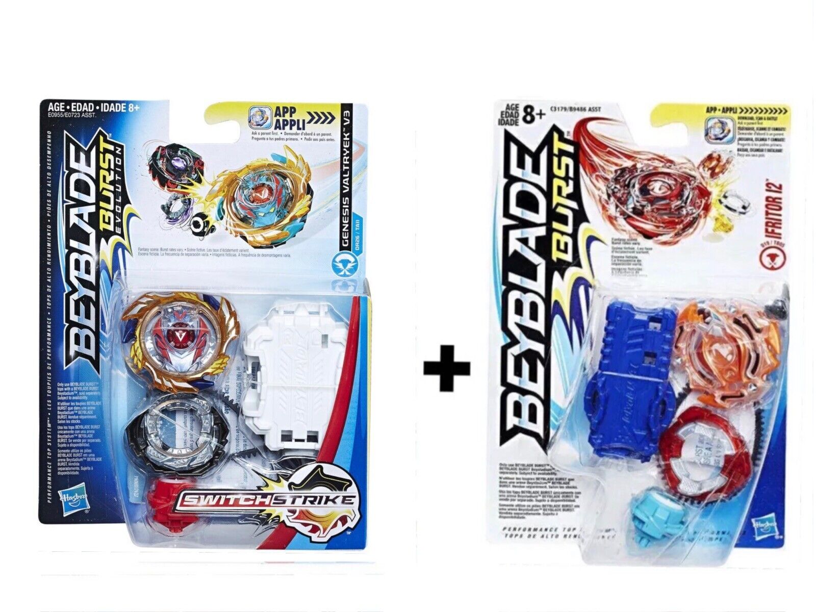 Hasbro Beyblade Burst Evolution Switch Strike Genisis Valtryek V3 + Ifritor I2