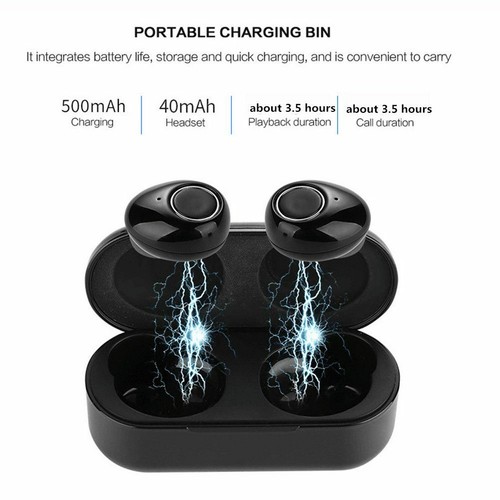 Słuchawki Bluetooth Douszny bezprzewodowy zestaw słuchawkowy stereo z mikrofonem Długa żywotność baterii - Zdjęcie 6 z 12