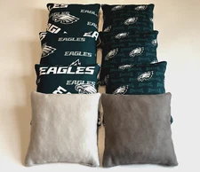 PHILADELPHIA EAGLES CORNHOLE BEAN BAGS 8 STICK AND SLICK ALL WEATHER CORN HOLE 