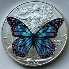 Beautiful Butterfly - Rare American Silver Eagle 1oz .999 Silver Dollar Coin