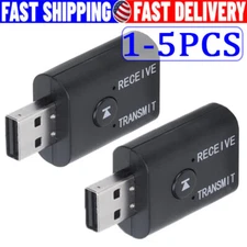 2in1 Bluetooth 5.0 USB Audio Transmitter Receiver Adapter Wireless for Car TV PC