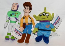 NEW Vintage 90s Disney Store Bean Plush Toy Story Woody, BUZZ - Green Alien LGM