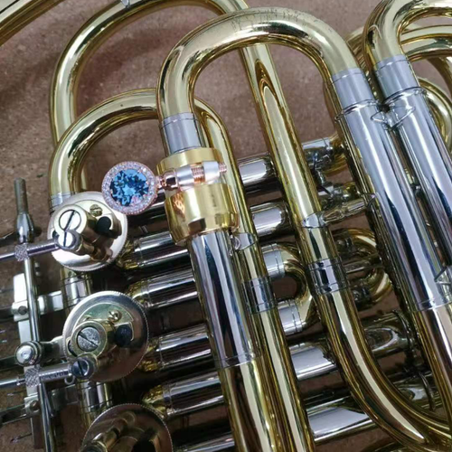 Trumpet Horn Saxophone Brass Silver Neck Screw made with Swarovski Good Tone US - Picture 2 of 8