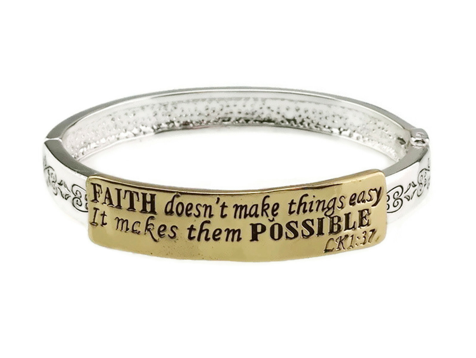 Luke 1:37 Scripture Stretch Bracelet Faith Gift from Gospel of Luke Chapter 1