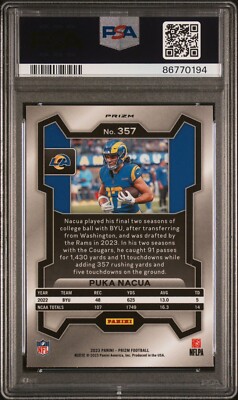 2023 Panini Prizm RAMS PUKA NACUA RED WHITE BLUE PRIZM ROOKIE SP