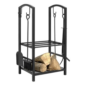 Indoor Outdoor Log Holders Firewood Storage Rack Metal Stand 4 Fireplace Tools Ebay