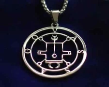 Vassago Sigil Pendant Necklace, Top Quality Stainless Steel, Goetia Demon Seal