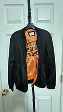 Men’s ZARA Bomber Jacket FullBlack  With Translucent Orange M New With out Tags