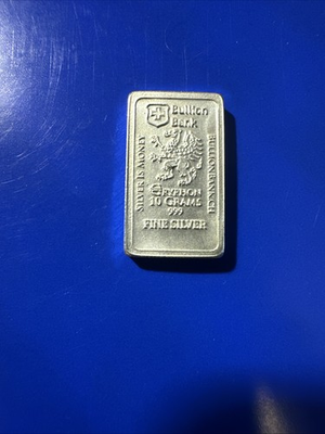 #ad 10 Gram Fractional Silver Gryphon Silver Bar .999 Total Weight 10gram. #26124 $55.00