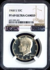 1968 S SILVER KENNEDY HALF DOLLAR NGC PF69 UCAM MAC FINEST & SPOTLESS .