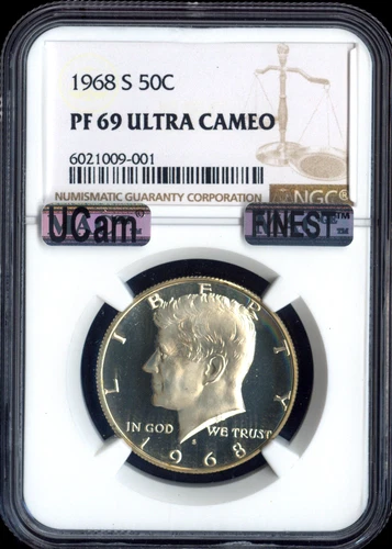 1968 S SILVER KENNEDY HALF DOLLAR NGC PF69 UCAM MAC FINEST & SPOTLESS .