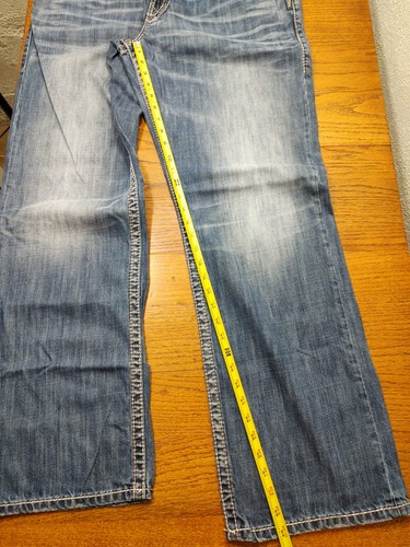 Silver Gordie Jeans Mens Tag 38x34 Medium Blue Wash (40x34) Straight Leg Denim - Picture 10 of 13