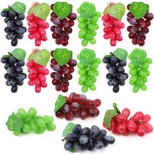 Folmywy 16 Pack Artificial Fake Grapes Simulation Faux Grape 16 Pcs
