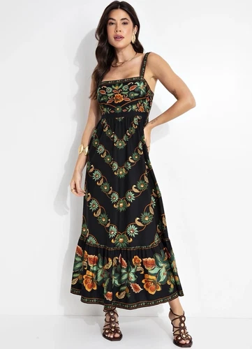 Farm Rio Brazil  Marcelle Midi Dress Size S