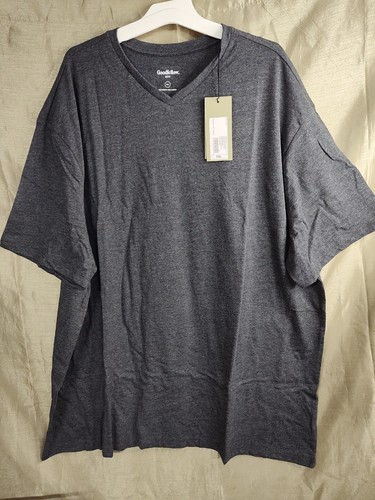 Neu mit Etikett Goodfellow Herren-T-Shirt V-Ausschnitt Eisenbahn grau — Größe 2XL Standard Passform - Bild 1 von 2