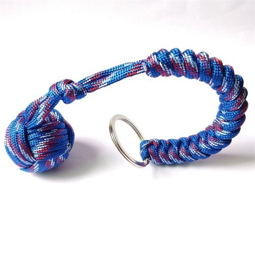 Backpack Keychain With Steel Ball Durable Paracord Outdoor Monkey Fist Strength - Picture 21 of 28