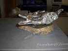 Huge Steuben Sea Turtle Tortoise w/Marble Base Box Bag  - Signed - Ex Condition