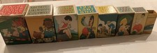 Lot of 8 1930s - 40s Antique Decorative Nesting Stackable Toys Boxes Cardboard