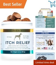 Dog Itch Relief Chews Omega 3 EPA DHA Skin Coat Support 30 Treats