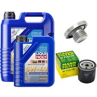 MotoröL Filter Set 5W-40 Liqui Moly 6 Liter + Schraube FüR Opel Omega B Astra G