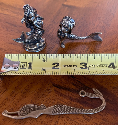 Lot of 2  Brass Mermaid Figures(+brass bookmark) US SELLER