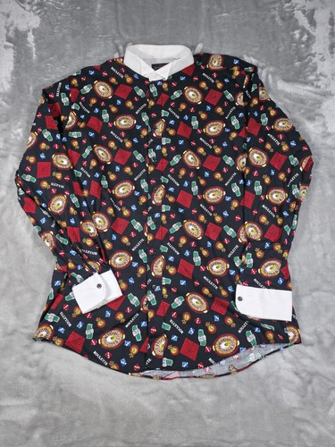 Camisa De Casino De Colección Para Hombres XL Vegas Poker Estampado Completo Vestido AOP De Colección Años 80 90 - Imagen 1 de 9
