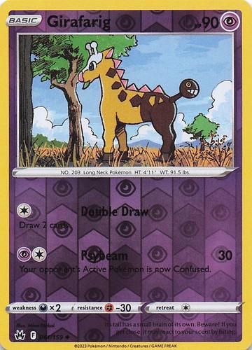 Girafarig Uncommon Reverse Holo Crown Zenith 061/159 NM - Picture 1 of 2