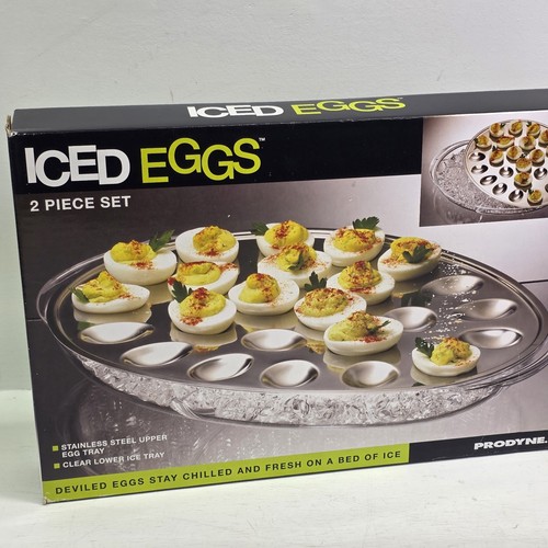Prodyne Deviled Iced Eggs Chilling Tray Serving Platter Stainless Steel 24 Halve - Picture 2 of 3