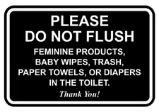 Classic Framed Please Do Not Flush Thank You Bathroom Etiquette Sign - 5" x 7...