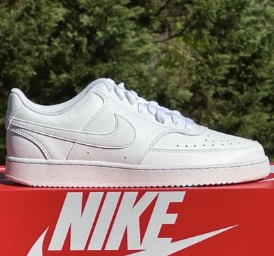 Nike Men's Court Vision Low Next Nature Triple White Leather Sneakers M 13
