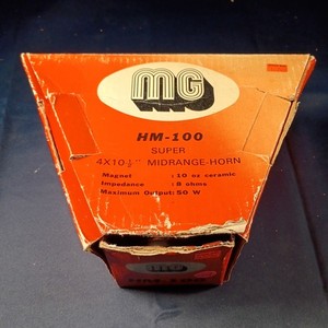 Vintage MG HM-100 Super Midrange Horn Driver 8 Ohm 50W Taiwan w/ Original Box