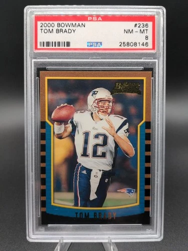 2000 Bowman - Tom Brady #236 (RC)  PSA 8  ⚜️ CENTERED ⚜️