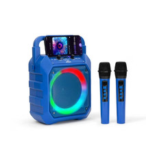 JOYC Mic Drop Karaoke Machine with 2 Wireless Mics RGB Lights